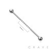 8 CZ STONES CENTER 316L INDUSTRIAL BARBELL